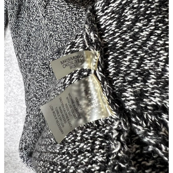 Calvin Klein Knit Cowl Neck Long Sleeve Pullover Sweater Women Small Black White - Picture 5 of 15